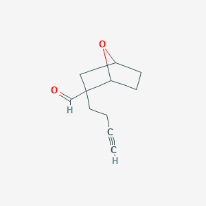 molecular formula C11H14O2 B13280262 2-(But-3-yn-1-yl)-7-oxabicyclo[2.2.1]heptane-2-carbaldehyde 
