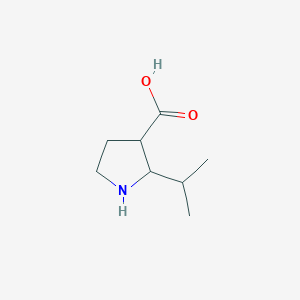 molecular formula C8H15NO2 B13280269 2-(Propan-2-yl)pyrrolidine-3-carboxylic acid 
