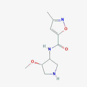 molecular formula C10H15N3O3 B13280277 N-[(4S)-4-methoxypyrrolidin-3-yl]-3-methyl-1,2-oxazole-5-carboxamide 