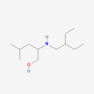 molecular formula C12H27NO B13280292 2-[(2-Ethylbutyl)amino]-4-methylpentan-1-ol 