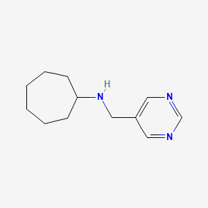 molecular formula C12H19N3 B13280298 N-(pyrimidin-5-ylmethyl)cycloheptanamine 