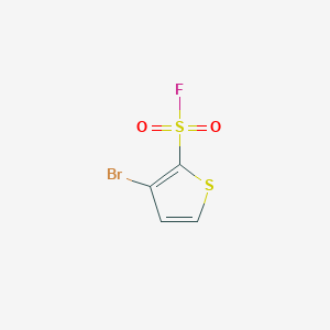 molecular formula C4H2BrFO2S2 B13280304 3-Bromothiophene-2-sulfonyl fluoride 