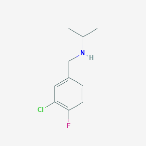 molecular formula C10H13ClFN B13280333 [(3-Chloro-4-fluorophenyl)methyl](propan-2-yl)amine 