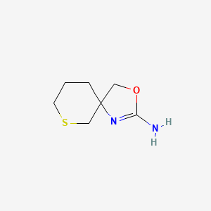 molecular formula C7H12N2OS B13280341 3-Oxa-7-thia-1-azaspiro[4.5]dec-1-en-2-amine 