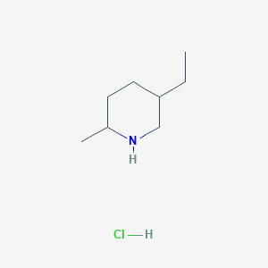 molecular formula C8H18ClN B13280346 5-Ethyl-2-methylpiperidine hydrochloride CAS No. 68711-96-6