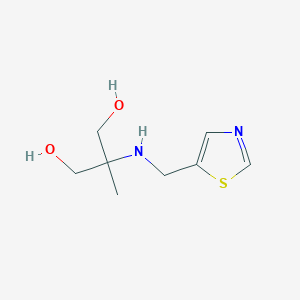 molecular formula C8H14N2O2S B13280367 2-Methyl-2-[(1,3-thiazol-5-ylmethyl)amino]propane-1,3-diol 