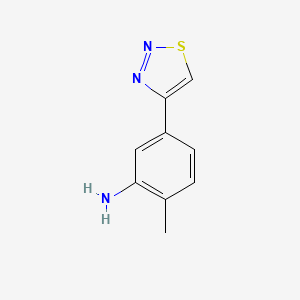 molecular formula C9H9N3S B1328037 2-Methyl-5-(1,2,3-thiadiazol-4-yl)aniline CAS No. 947013-65-2