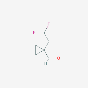 molecular formula C6H8F2O B13280392 1-(2,2-Difluoroethyl)cyclopropane-1-carbaldehyde 