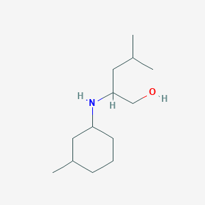 molecular formula C13H27NO B13280397 4-Methyl-2-[(3-methylcyclohexyl)amino]pentan-1-ol 