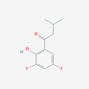 molecular formula C11H12F2O2 B13280410 1-(3,5-Difluoro-2-hydroxyphenyl)-3-methylbutan-1-one 