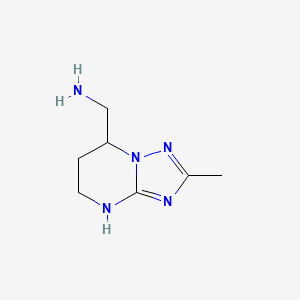 molecular formula C7H13N5 B13280418 {2-methyl-4H,5H,6H,7H-[1,2,4]triazolo[1,5-a]pyrimidin-7-yl}methanamine 