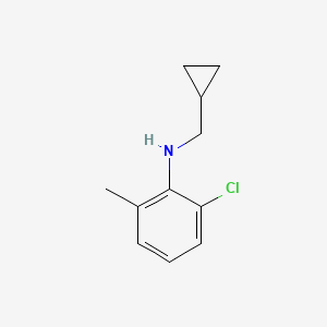 molecular formula C11H14ClN B13280423 2-chloro-N-(cyclopropylmethyl)-6-methylaniline 