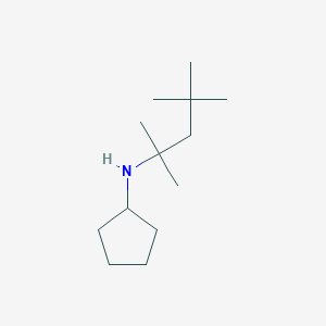molecular formula C13H27N B13280445 N-(2,4,4-trimethylpentan-2-yl)cyclopentanamine 
