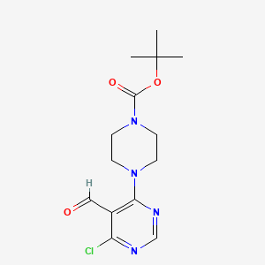 molecular formula C14H19ClN4O3 B1328045 Tert-butyl 4-(6-chloro-5-formylpyrimidin-4-yl)piperazine-1-carboxylate CAS No. 1017782-55-6