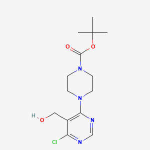 molecular formula C14H21ClN4O3 B1328046 tert-butyl 4-[6-chloro-5-(hydroxymethyl)-4-pyrimidinyl]tetrahydro-1(2H)-pyrazinecarboxylate CAS No. 1017782-56-7