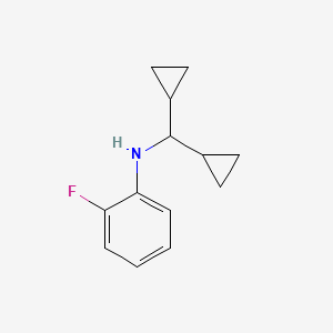 molecular formula C13H16FN B13280460 N-(dicyclopropylmethyl)-2-fluoroaniline 