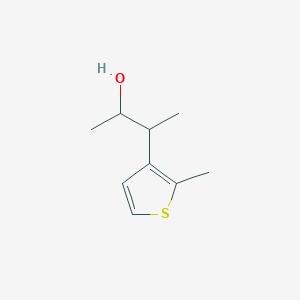 molecular formula C9H14OS B13280475 3-(2-Methylthiophen-3-yl)butan-2-ol 
