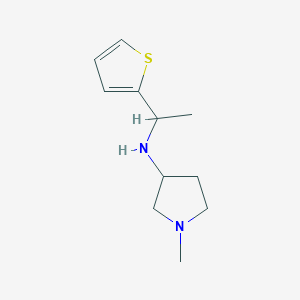 molecular formula C11H18N2S B13280497 1-methyl-N-[1-(thiophen-2-yl)ethyl]pyrrolidin-3-amine 