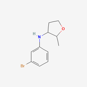 molecular formula C11H14BrNO B13280509 N-(3-bromophenyl)-2-methyloxolan-3-amine 