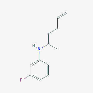 molecular formula C12H16FN B13280514 3-Fluoro-N-(hex-5-en-2-yl)aniline 
