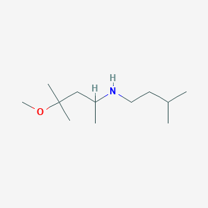 molecular formula C12H27NO B13280522 (4-Methoxy-4-methylpentan-2-yl)(3-methylbutyl)amine 