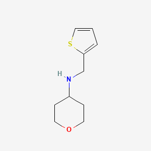 molecular formula C10H15NOS B13280541 N-(thiophen-2-ylmethyl)oxan-4-amine 