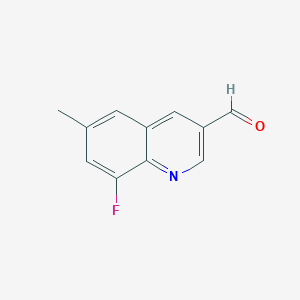 molecular formula C11H8FNO B13280550 8-Fluoro-6-methylquinoline-3-carbaldehyde 