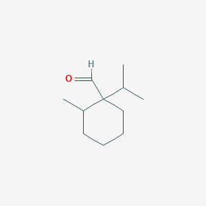 molecular formula C11H20O B13280559 2-Methyl-1-(propan-2-yl)cyclohexane-1-carbaldehyde 