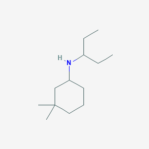 molecular formula C13H27N B13280586 3,3-Dimethyl-N-(pentan-3-yl)cyclohexan-1-amine 