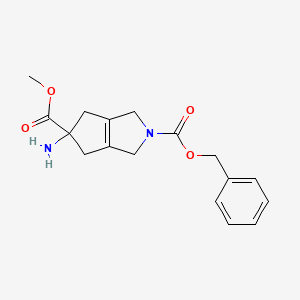 molecular formula C17H20N2O4 B13280602 2-Benzyl 5-methyl 5-amino-1H,2H,3H,4H,5H,6H-cyclopenta[c]pyrrole-2,5-dicarboxylate 