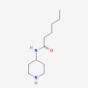 molecular formula C11H22N2O B13280665 N-(Piperidin-4-yl)hexanamide 