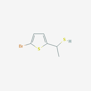 molecular formula C6H7BrS2 B13280671 1-(5-Bromothiophen-2-yl)ethane-1-thiol 