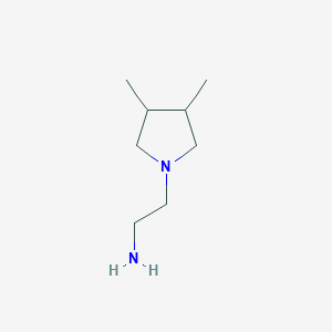 molecular formula C8H18N2 B13280704 2-(3,4-Dimethylpyrrolidin-1-yl)ethan-1-amine 