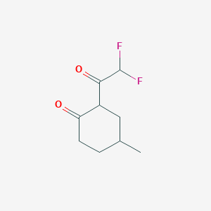 molecular formula C9H12F2O2 B13280744 2-(2,2-Difluoroacetyl)-4-methylcyclohexan-1-one 