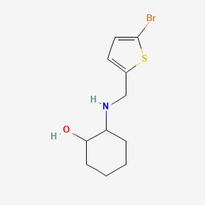 molecular formula C11H16BrNOS B13280765 2-{[(5-Bromothiophen-2-yl)methyl]amino}cyclohexan-1-ol 