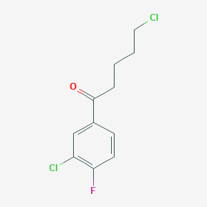 molecular formula C11H11Cl2FO B1328078 5-Chloro-1-(3-chloro-4-fluorophenyl)-1-oxopentane CAS No. 898761-15-4