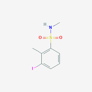 molecular formula C8H10INO2S B13280785 3-Iodo-N,2-dimethylbenzene-1-sulfonamide 