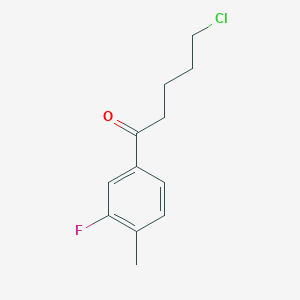 molecular formula C12H14ClFO B1328081 5-Chloro-1-(3-fluoro-4-methylphenyl)-1-oxopentane CAS No. 898761-27-8