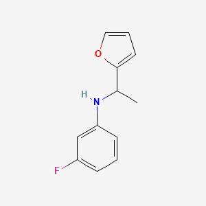 molecular formula C12H12FNO B13280813 3-fluoro-N-[1-(furan-2-yl)ethyl]aniline 