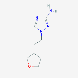 molecular formula C8H14N4O B13280836 1-[2-(Oxolan-3-yl)ethyl]-1H-1,2,4-triazol-3-amine 