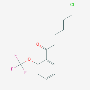 molecular formula C13H14ClF3O2 B1328085 6-Chloro-1-(2-trifluoromethoxyphenyl)-1-oxohexane CAS No. 898761-42-7