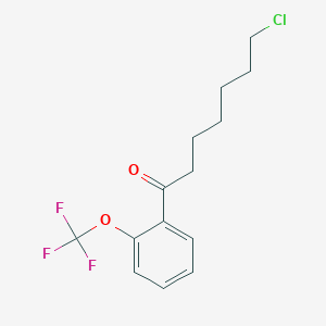 molecular formula C14H16ClF3O2 B1328086 7-Chloro-1-(2-trifluoromethoxyphenyl)-1-oxoheptane CAS No. 898761-45-0