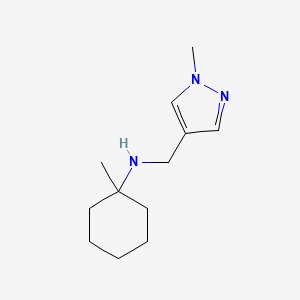 molecular formula C12H21N3 B13280860 1-Methyl-N-[(1-methyl-1H-pyrazol-4-yl)methyl]cyclohexan-1-amine 