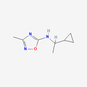 molecular formula C8H13N3O B13280875 N-(1-Cyclopropylethyl)-3-methyl-1,2,4-oxadiazol-5-amine 