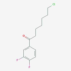 molecular formula C13H15ClF2O B1328089 7-Chloro-1-(3,4-difluorophenyl)-1-oxoheptane CAS No. 898761-57-4