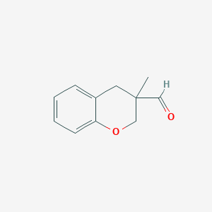 molecular formula C11H12O2 B13280900 3-Methyl-3,4-dihydro-2H-1-benzopyran-3-carbaldehyde 