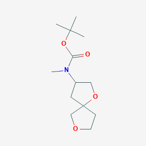 molecular formula C13H23NO4 B13280911 tert-Butyl N-{1,7-dioxaspiro[4.4]nonan-3-yl}-N-methylcarbamate 