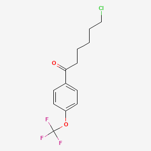 molecular formula C13H14ClF3O2 B1328092 6-Chloro-1-oxo-1-(4-trifluoromethoxyphenyl)hexane CAS No. 898786-07-7