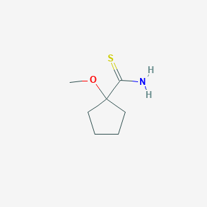 molecular formula C7H13NOS B13280958 1-Methoxycyclopentane-1-carbothioamide 