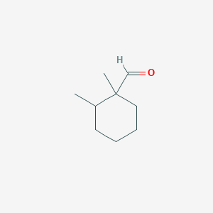 molecular formula C9H16O B13280963 1,2-Dimethylcyclohexane-1-carbaldehyde 